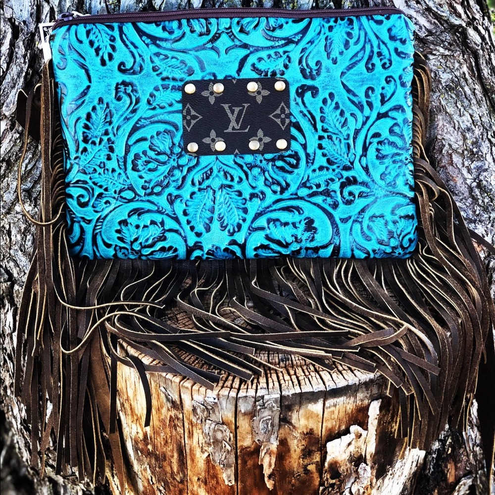 NWT Upcycled Cowgirl Fringed Cross Body